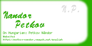 nandor petkov business card